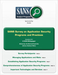 SANS Survey on Application Security Policies in Enterprises