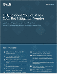 13 Questions You Must Ask Your Bot Mitigation Vendor