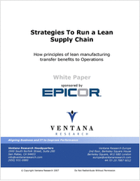 Strategies to Run a Lean Supply Chain: How Principles of Lean Manufacturing Transfer Benefits to Operations