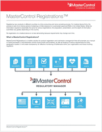 MasterControl Registrations for Medical Device