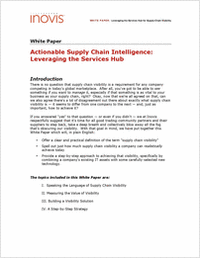 Actionable Supply Chain Intelligence: Leveraging the Services Hub