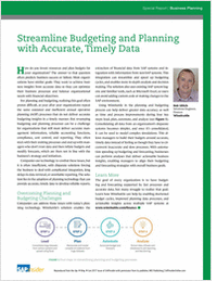 Streamline Budgeting and Planning with Accurate, Timely Data