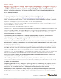 Assessing the Business Value of Symantec Enterprise Vault™