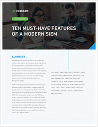 Ten Must-Have Features of a Modern SIEM