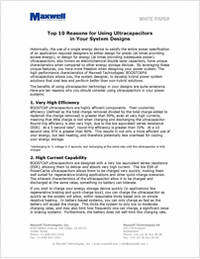 Top 10 Reasons for Using Ultracapacitors in Your System Design