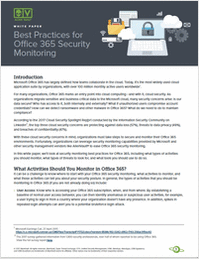 Best Practices for Office 365 Security Monitoring