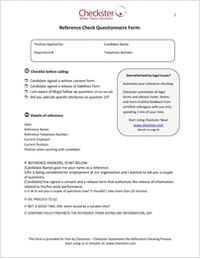 Reference Check Form for Recruiters