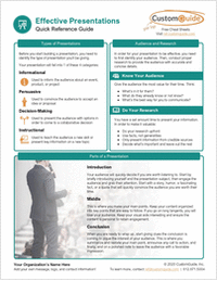 Effective Presentations Quick Reference Guide