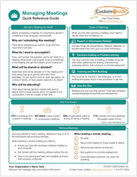 Managing Meeting Quick Reference Guide