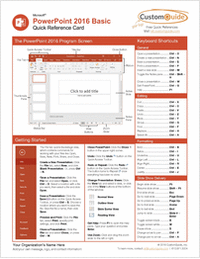 Microsoft PowerPoint 2016 Basic - Quick Reference Card