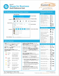 Skype for Business - Quick Reference Card