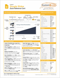 Google Slides - Quick Reference Card