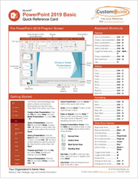 Microsoft PowerPoint 2019 Basic - Quick Reference Card