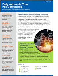 Certificate Automation Manager Datasheet