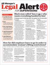 HR Manager's Legal Alert For Supervisors Newsletter