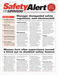 Safety Alert for Supervisors Newsletter: August 19 Issue