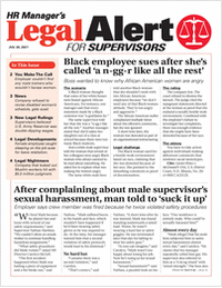 HR Manager's Legal Alert for Supervisors Newsletter: July 30 Edition