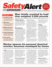 Safety Alert for Supervisors Newsletter: July 8 Issue