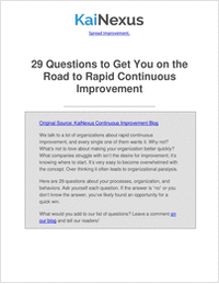 29 Questions to Get You on the Road to Rapid Continuous Improvement