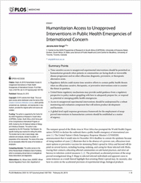 Humanitarian Access to Unapproved Interventions in Public Health Emergencies of International Concern