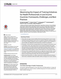 Maximizing the Impact of Training Initiatives for Health Professionals in Low-Income Countries