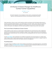 AI Infusion: A Game Changer for Healthcare Contact Center Capabilities