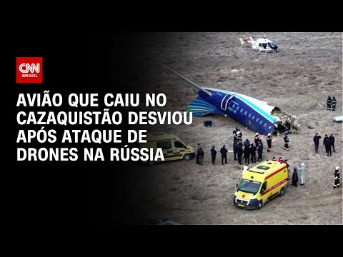 Avião que caiu no Cazaquistão desviou após ataque de drones na Rússia | LIVE CNN