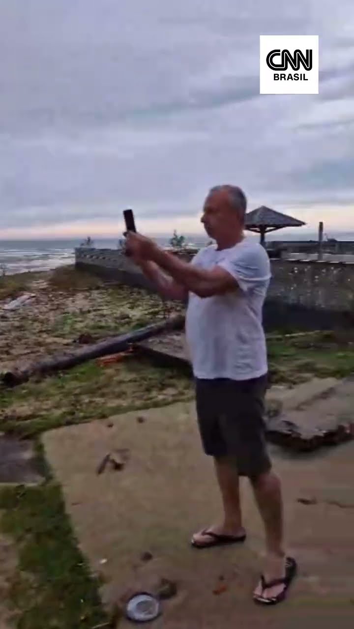 Tsunami meteorológico atinge Jaguaruna, em Santa Catarina