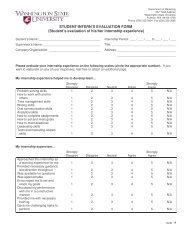 Student Evaluation of Internship Experience