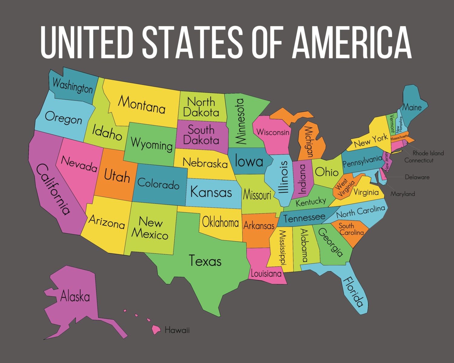 Map Of Usa With Name Of States - United States Map