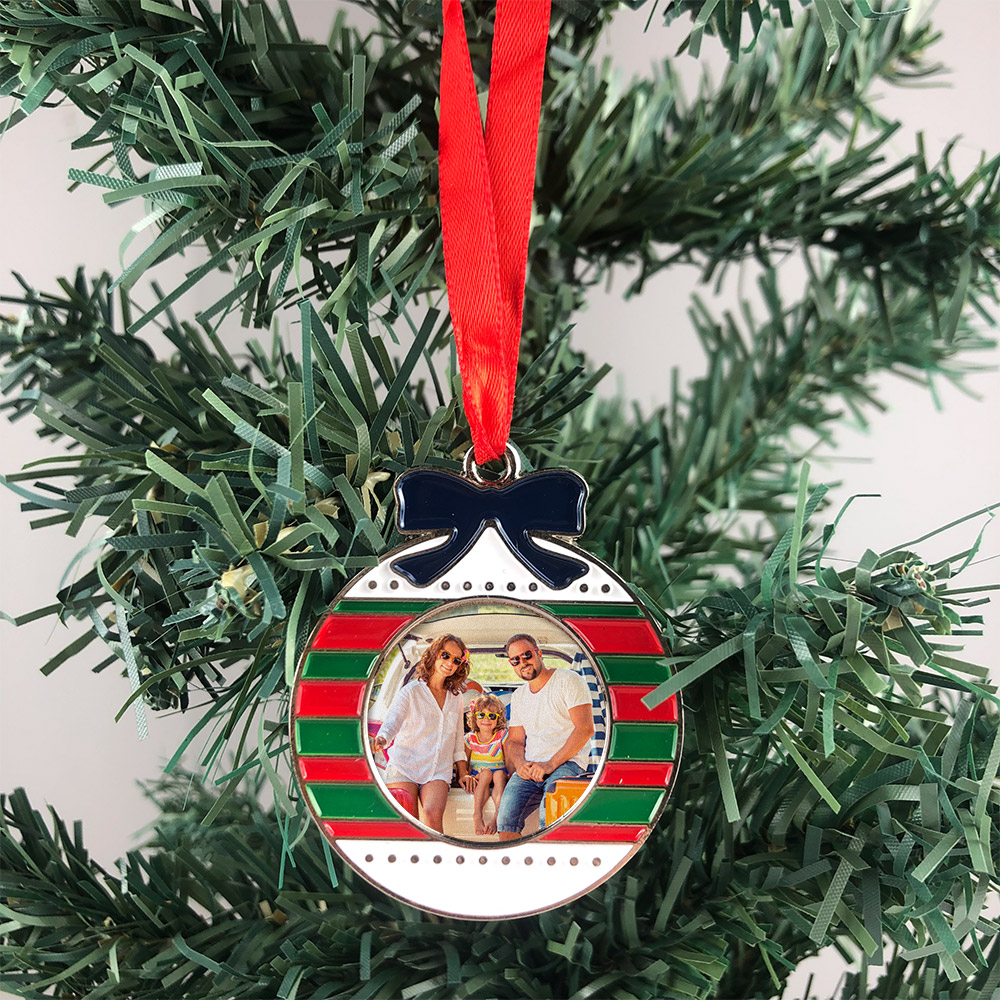 Custom Photo Christmas Metal Ornament