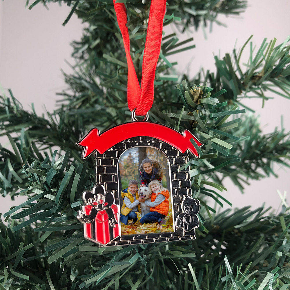 Custom Photo Christmas Metal Ornament