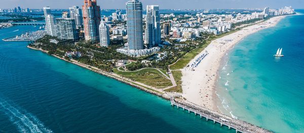 Beach and skyscrabers