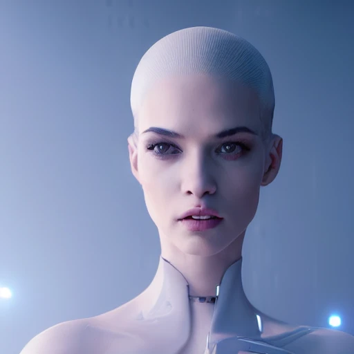 mdjrny-v4 style, A real perfect portrait cyborg female, elegant ...