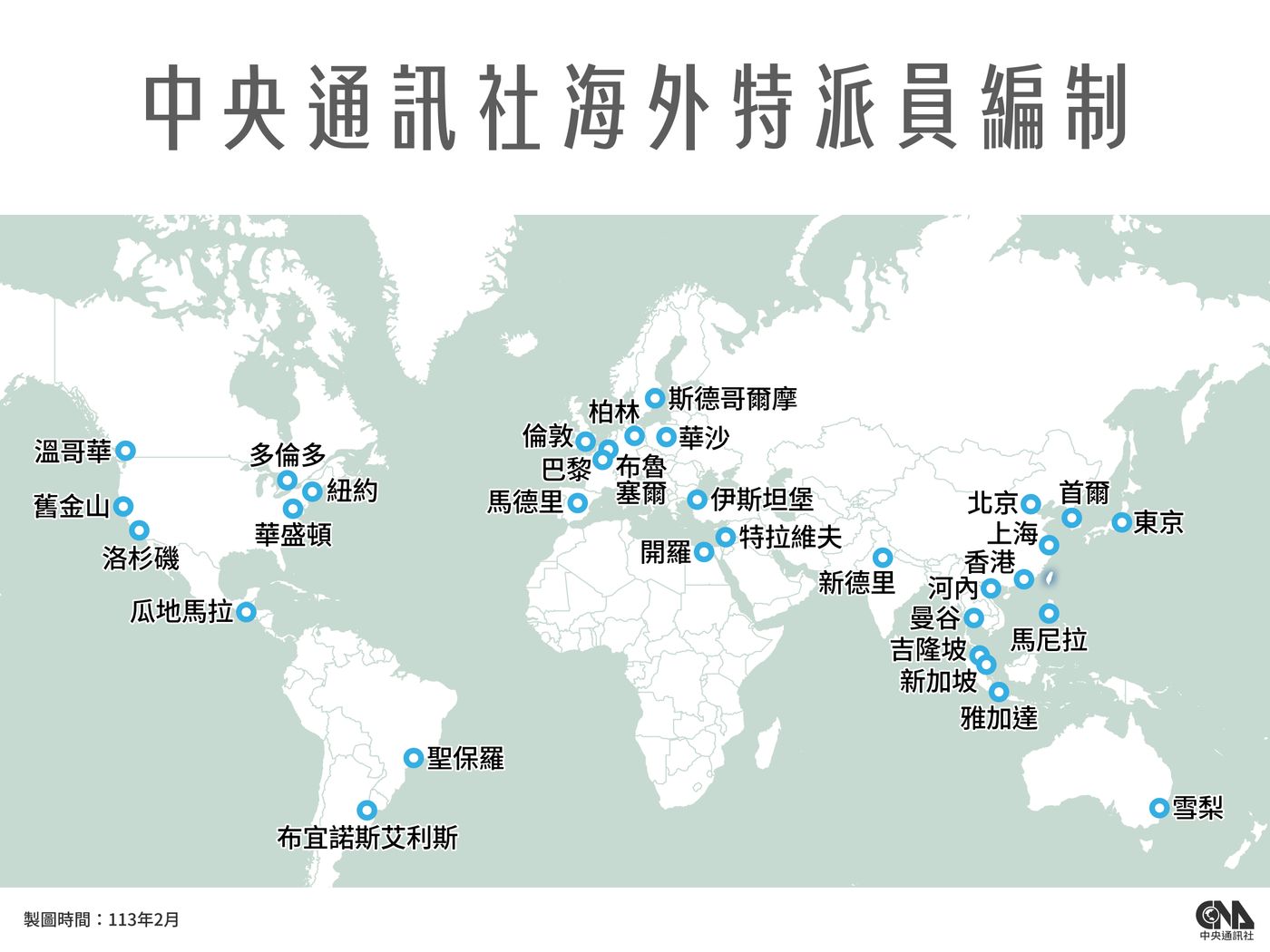 中央通訊社海外特派員編制