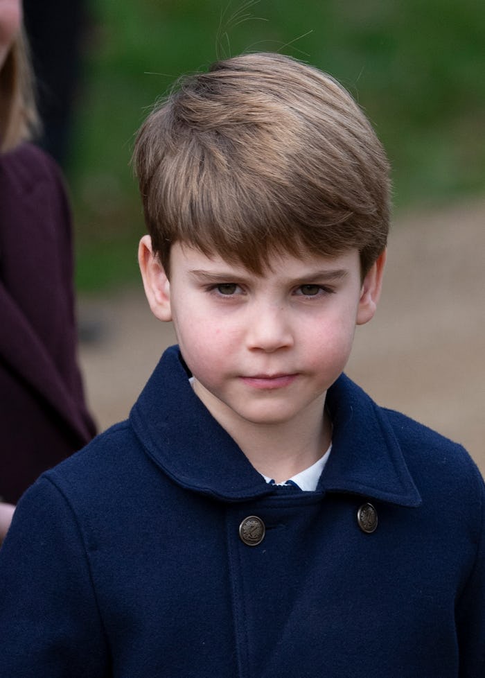 SANDRINGHAM, NORFOLK - DECEMBER 25:  Prince Louis of Wales attends the Christmas Day service at St M...