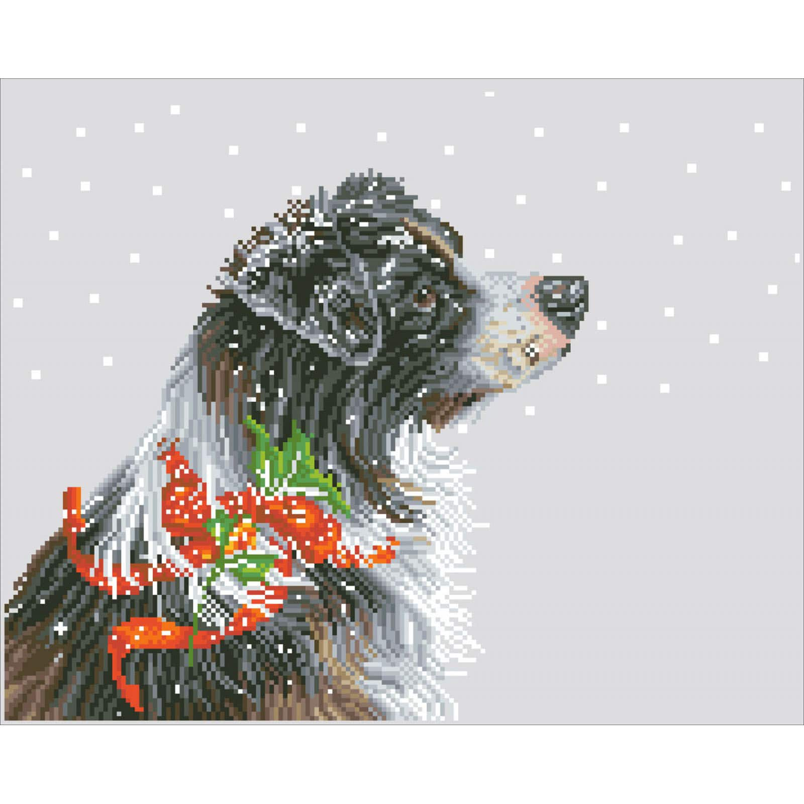 Diamond Dotz&#xAE; Intermediate Christmas Collie Diamond Painting Kit