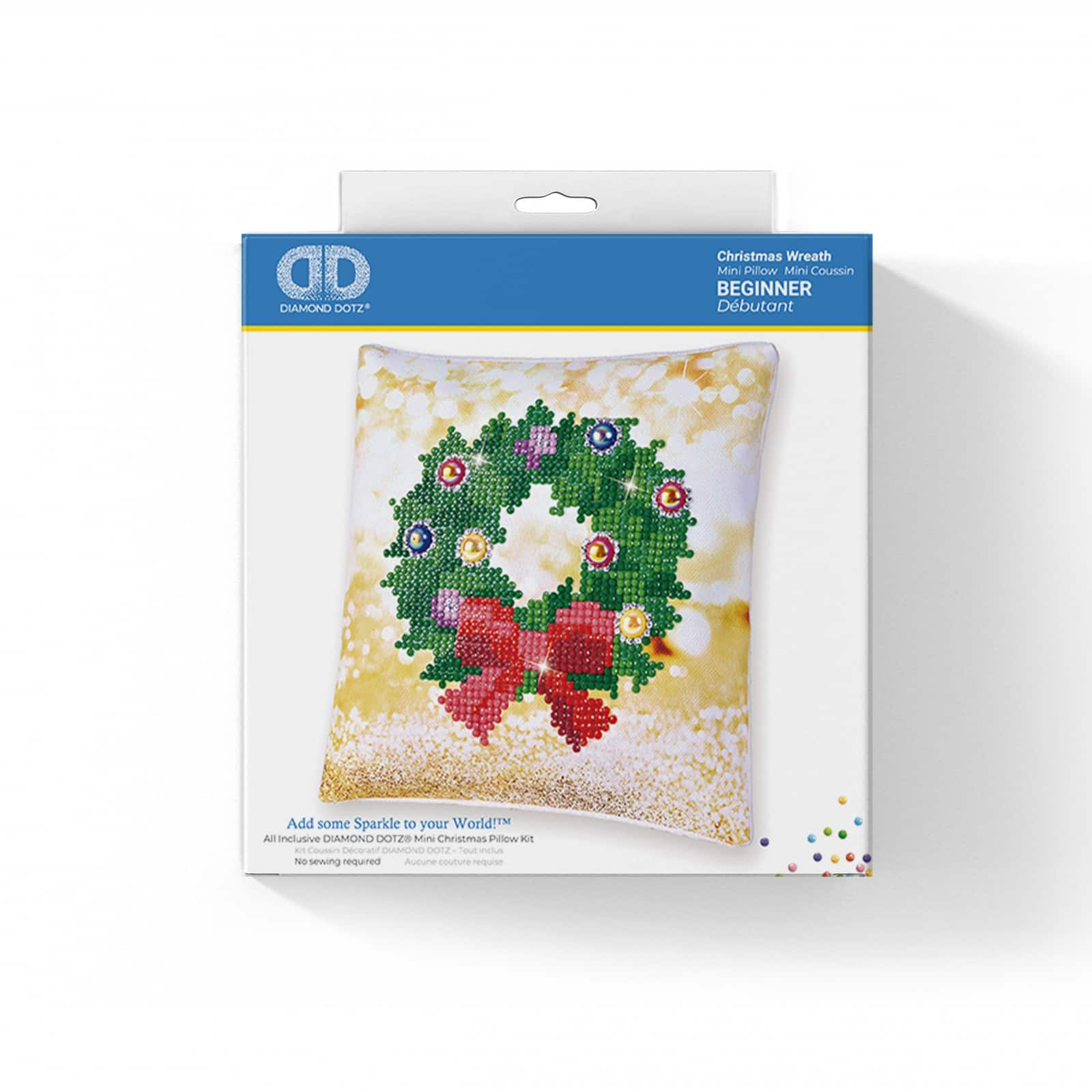 Diamond Dotz&#xAE; Beginner Christmas Wreath Decorative Mini Pillow Kit