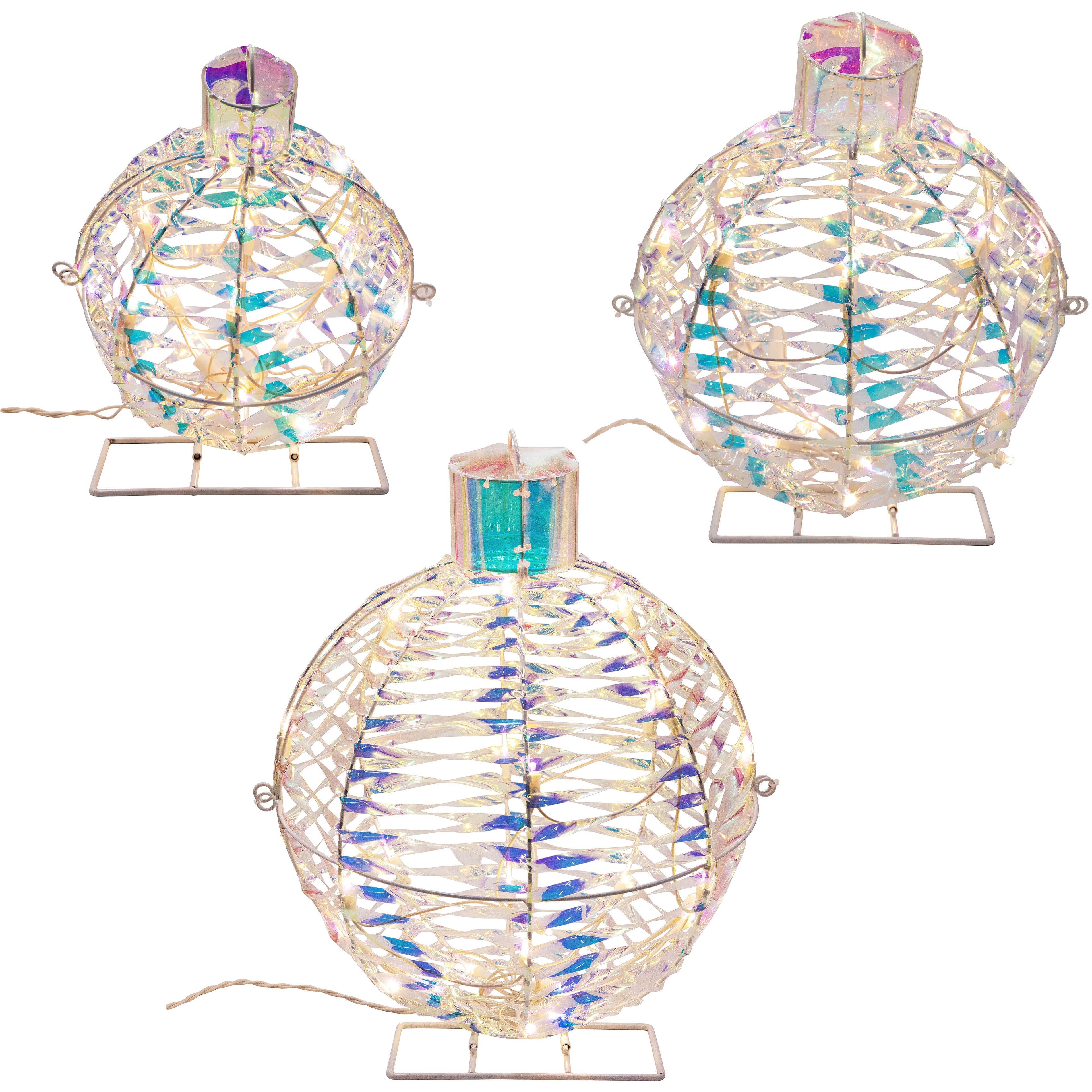 3ct. Lighted Iridescent Ornaments by Ashland&#xAE;