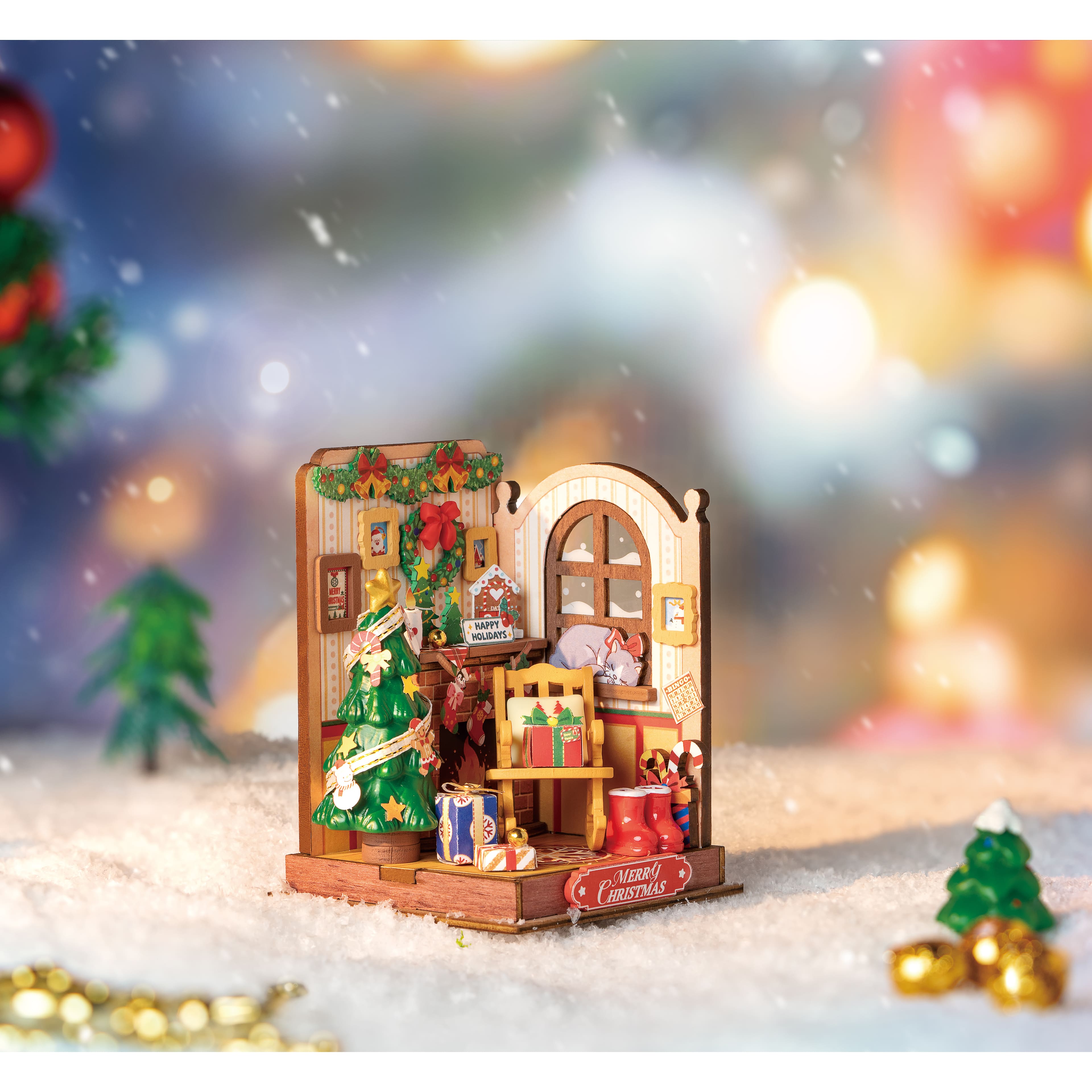 Rolife&#xAE; Christmas Fireplace DIY Miniature House Kit