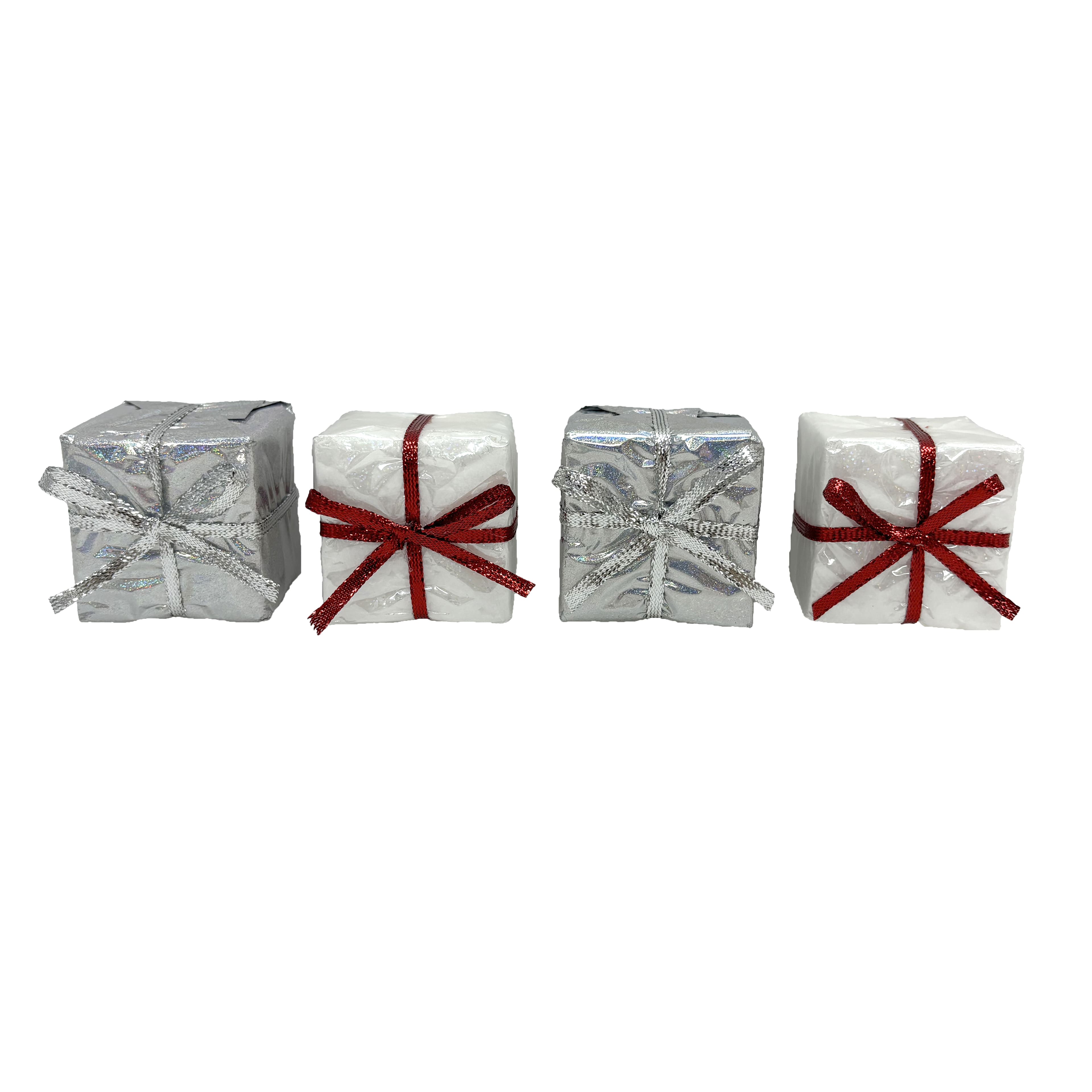 Mini Silver &#x26; White Gift Decorations by Ashland&#xAE;