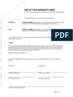 Transfer of Title Warranty Deed