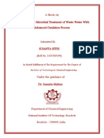 Plant Design For Microbial Treatment of Waste Water With Advanced Oxidation Process