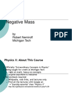 Negative Mass: by Robert Nemiroff Michigan Tech