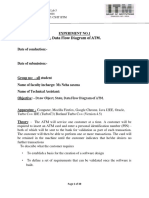 Draw Object, State, Data Flow Diagram of ATM.: Lab Subject Code: It-601 Name of Department: Cs/It Iitm