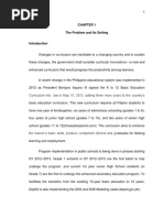 Thesis On "The Status of The Implementation of K To 12 Program in Oquendo District 1, Calbayog City"