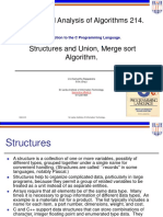 Design and Analysis of Algorithms 214.: Introduction To The C Programming Language