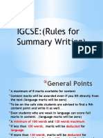 IGCSE: (Rules For Summary Writing)