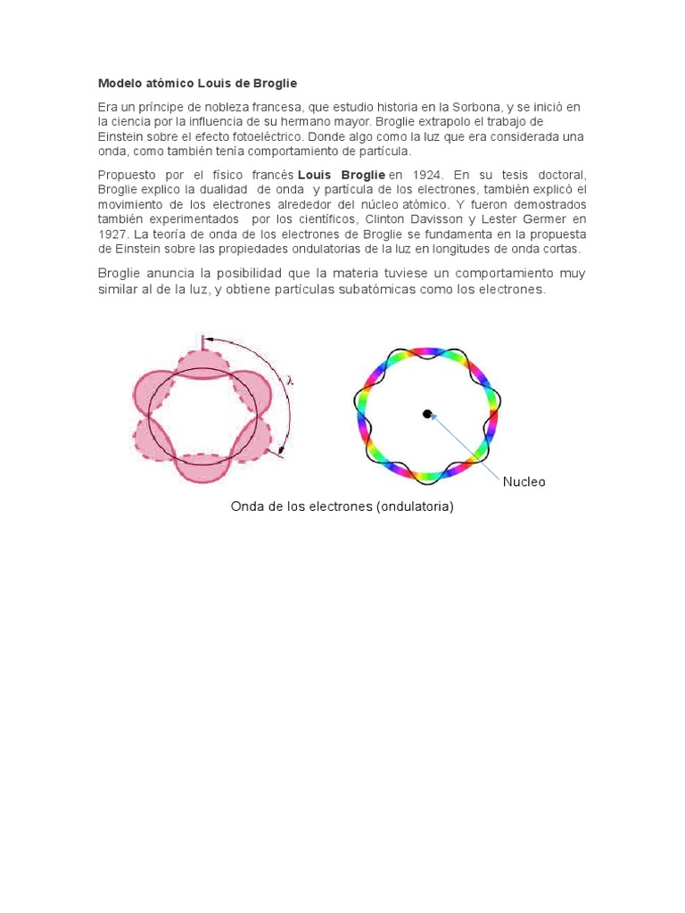 Modelo Atómico Louis de Broglie | PDF