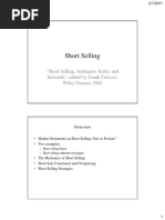 Short Selling: "Short Selling, Strategies, Risks, and Rewards," Edited by Frank Fabozzi, Wiley Finance 2004